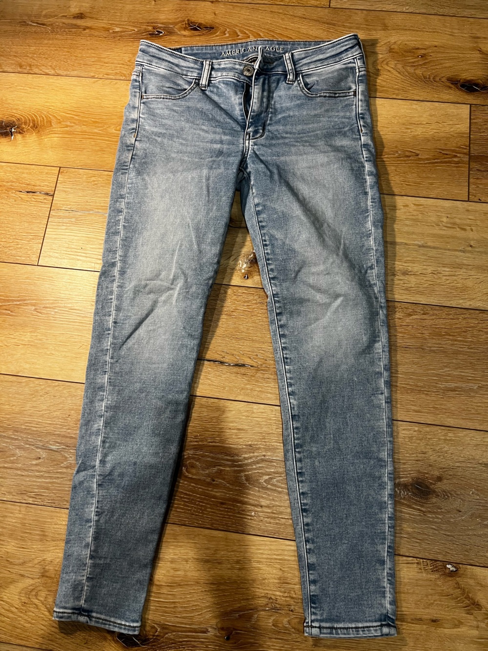American Eagle Outfitters Slim Straight Light Blue Washed Jeans
